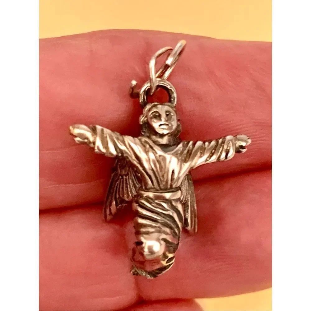 .925 Angel Sterling Silver Jewelry Charm #faith